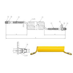 SPIRALNO CRIJEVO PREMIUM FLEX ŽUTO M16/M16, L-4000mm - WABCO