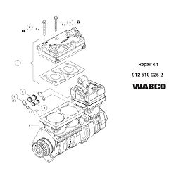 GLAVA KOMPRESORA S MEĐUPLOČOM ZA 3.CIL. - WABCO