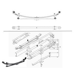 LISNATA OPRUGA, GARNITURA, 3-LEAF, MAN L2000, MAN 3x80/800x800