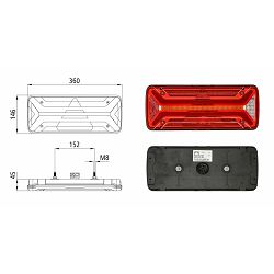 ŠTOP LAMPA ECOLED II, LED, 10/30V, SCHWARZMULLER, FLIEGL, KOGEL, SCHMITZ, 7-PIN, LIJEVA - ASPOCK