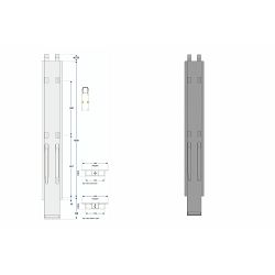 STUP PRIKOLICE, SREDINA L=D, H-1000mm, ČELIK, K20 (SA NOSAČEM) - KINNEGRIP (SCH)