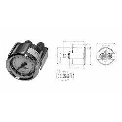 MANOMETAR FI-60mm, 2x max. 10 bar (VDO) - WABCO