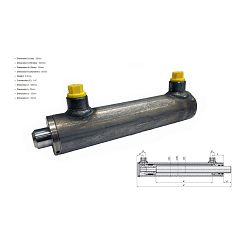 HIDRAULIČNI CILINDAR, DUAL, FI-25mm, 40x25x300, 1,4", 210Bar