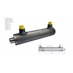 HIDRAULIČNI CILINDAR, DUAL, FI-25mm, 40x25x500, 1,4", 210Bar