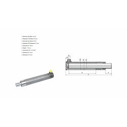 HIDRAULIČNI CILINDAR 60x50x600 , L-750mm, 3/8" BSP