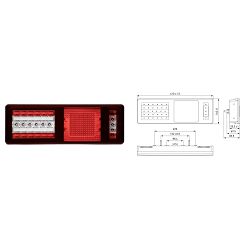 STOP LAMPA  L=D, KAMION, FULL LED, 24V, 4xSuperSeal 2PIN/AMP7 PIN - HELLA (SA DINAMIČKIM INDIKATOROM SKRETANJA)