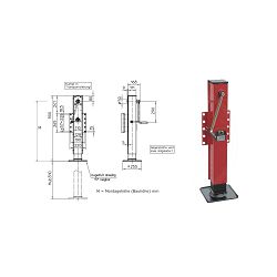 NOGAR Typ S/DK900 FORM K, L=D, MIN-900mm, MAX-1410mm - HAACON