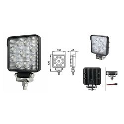 RADNA LAMPA LED, 12/24V, 15W, 1500lm, 9 x LED, H-100/129mm, W-100mm, D-40mm - HELLA